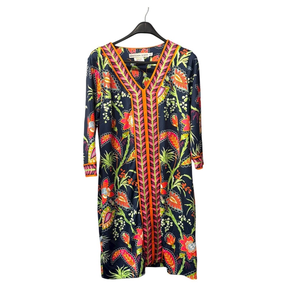 Gretchen Scott Women's Floral Print 3/4 Sleeve Dress,‎ Size L